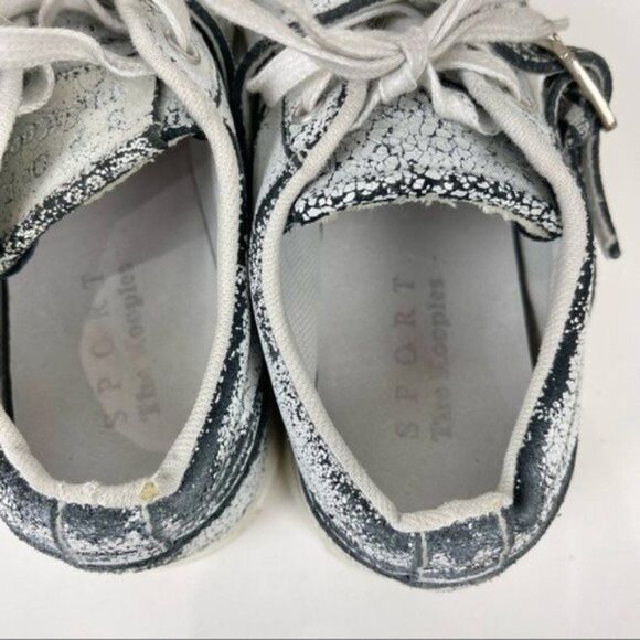 The Kooples Sport Distressed Cracked Leather Low Top Trainer Sneakers Sz 37 - Picture 9 of 10